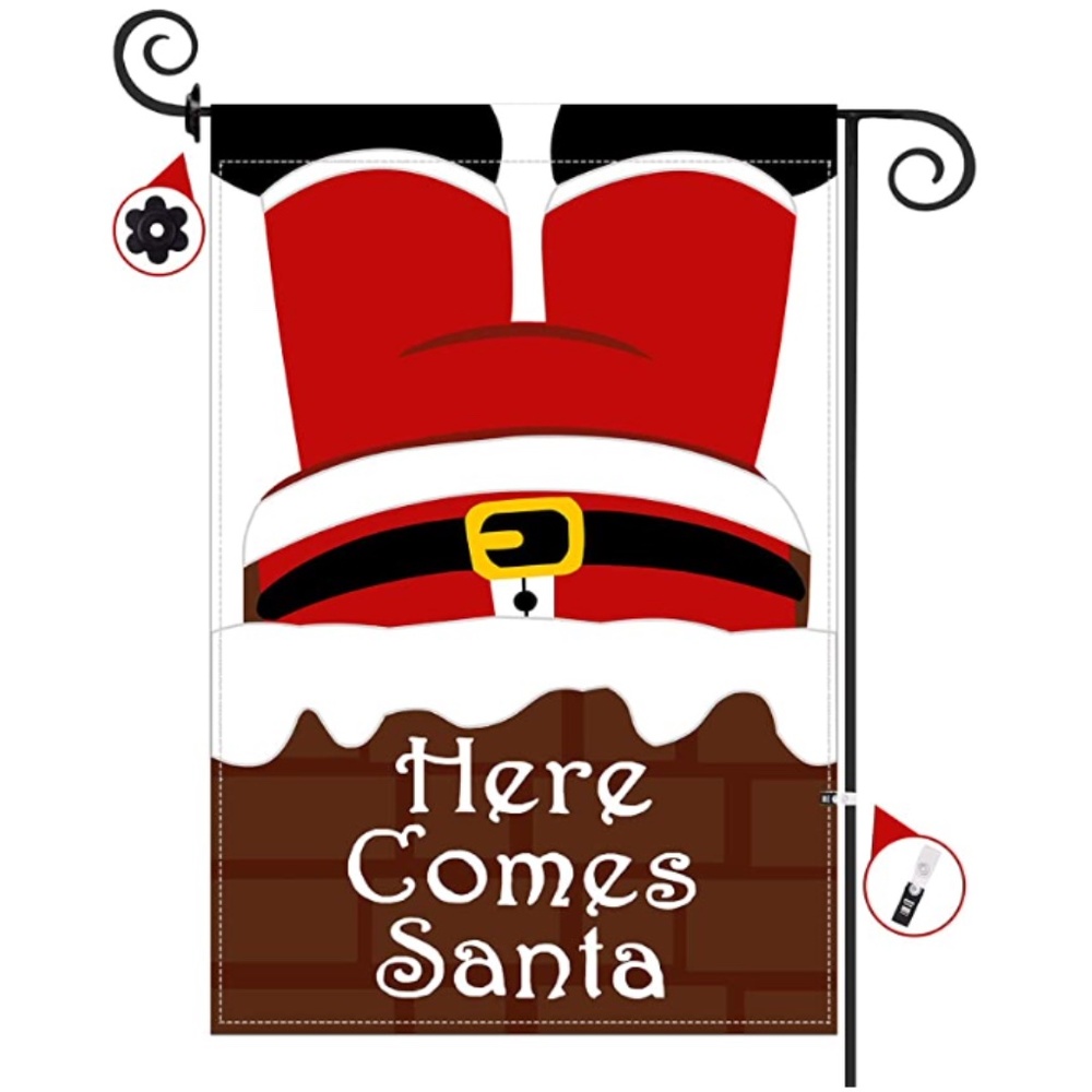 Christmas Garden Flag 12" x 18" Double Sided Santa